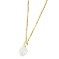 Marlù Collana catena grumetta con sfere e perla irregolare pendente