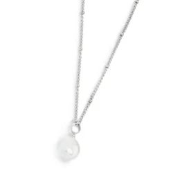 Marlù Collana catena grumetta con sfere e perla irregolare pendente