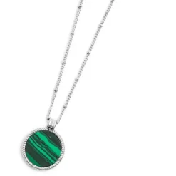 Marlù Collana catena grumetta con piastrina tonda pendente