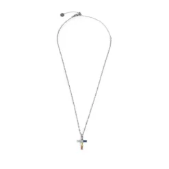 Marlù Collana croce pendente con cristalli baguette