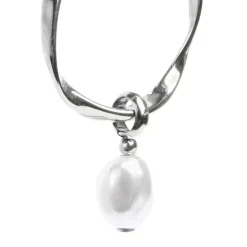 Marlù Orecchino a cerchio con perla ovale pendente