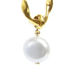 Marlù Orecchino a cerchio 1,4cm con perla pendente