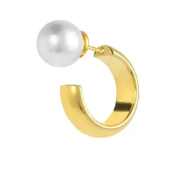 Marlù Orecchino a lobo a cerchietto 1,5cm con chiusura perla