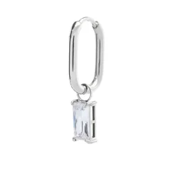 Marlù Orecchino ovale con zircone baguette