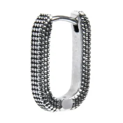 Marlù Orecchino ovale con trama puntinata black oil