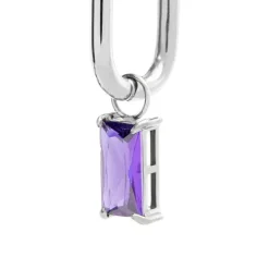 Marlù Orecchino ovale con zircone baguette