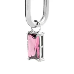 Marlù Orecchino ovale con zircone baguette