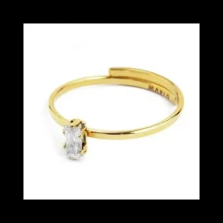 Marlù - Anello con cristallo bianco pvd oro