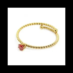 Marlù - Anello con cristallo arancione pvd oro