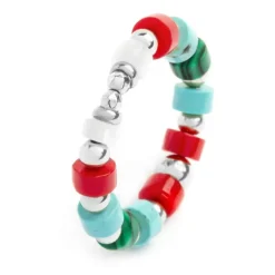 Marlù Anello con pietre a rondelle elastico