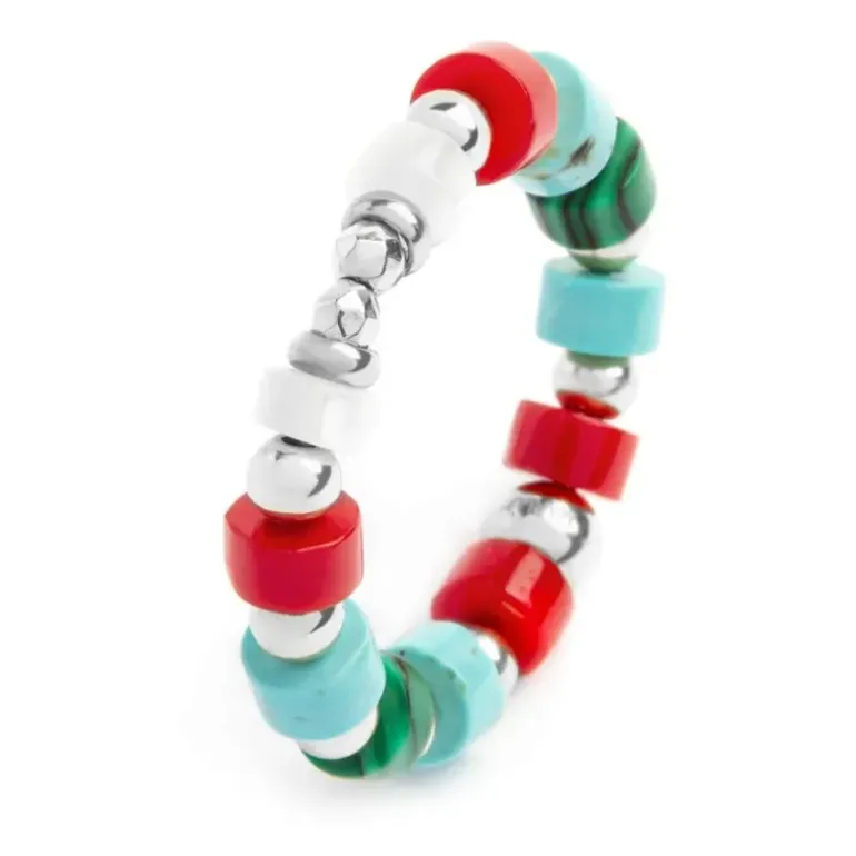 Marlù Anello con pietre a rondelle elastico