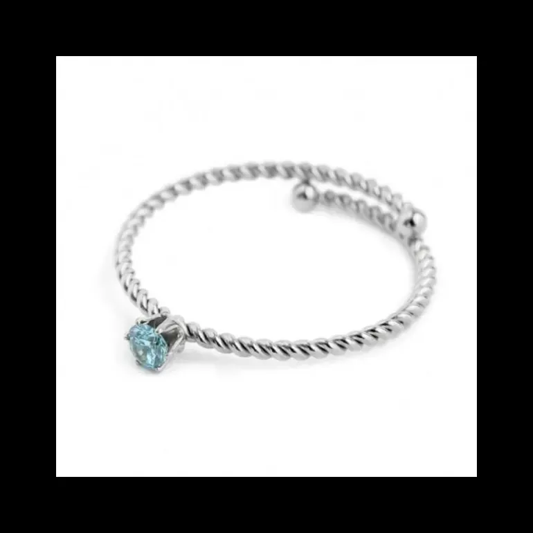 Marlù - ANELLO CRISTALLO AZZURRO 3 MM ACCIAIO