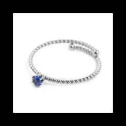 Marlù - ANELLO CRISTALLO BLU 3 MM ACCIAIO