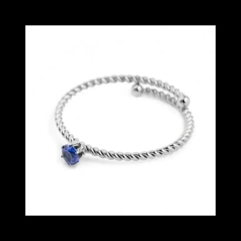 Marlù - ANELLO CRISTALLO BLU 3 MM ACCIAIO