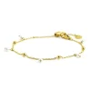 Marlù - BRACCIALE CON SFERE E PERLE PENDENTI CATENA PVD ORO