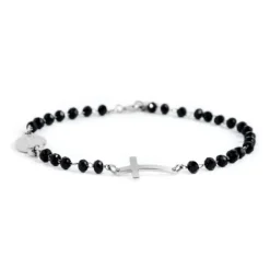 Marlù - BRACCIALE CRISTALLI NERI ROSARIO