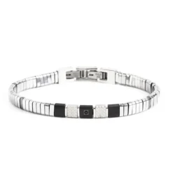 Marlù - BRACCIALE EMATITE ACCIAIO CRISTALLO NERO