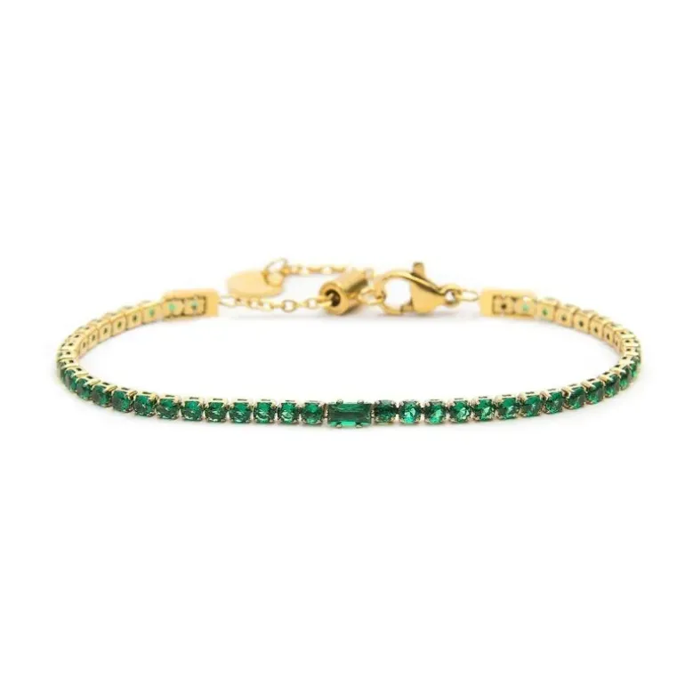 Marlù - Bracciale tennis 2,5mm con zircone centrale