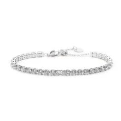 Marlù - Bracciale tennis 4mm con zircone centrale