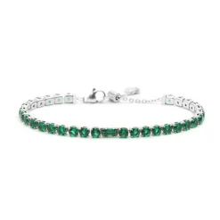 Marlù - Bracciale tennis 4mm con zircone centrale
