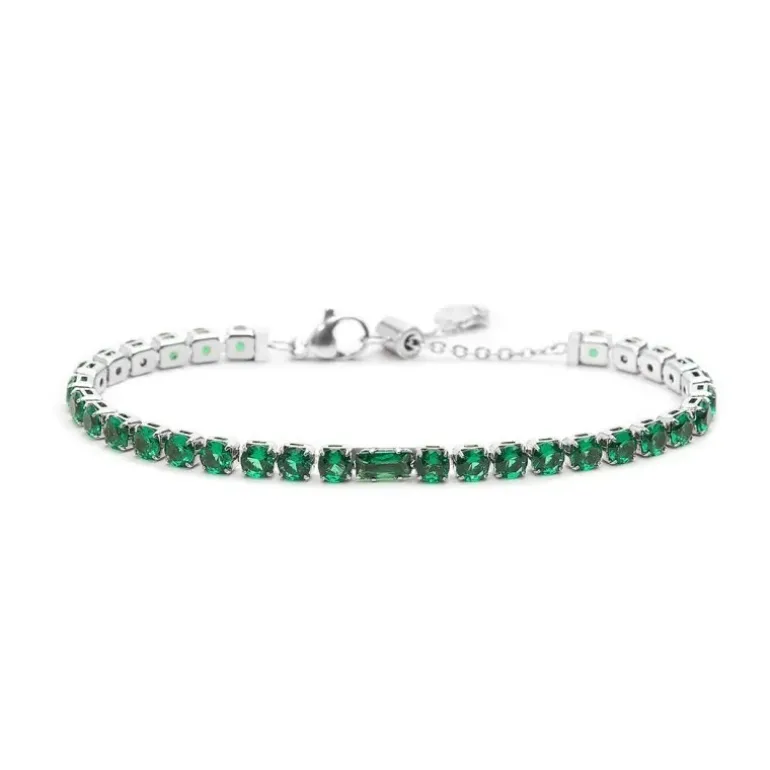 Marlù - Bracciale tennis 4mm con zircone centrale
