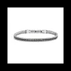 Marlù - BRACCIALE TENNIS ZIRCONI NERI 2,5MM CON CATENA GRUMETTA ACCIAIO