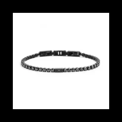 Marlù - BRACCIALE TENNIS ZIRCONI NERI 3MM PVD NERO