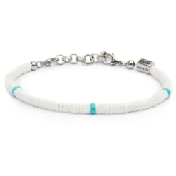 Marlù - Cavigliera con dischetti conchiglie bianche e turchesi