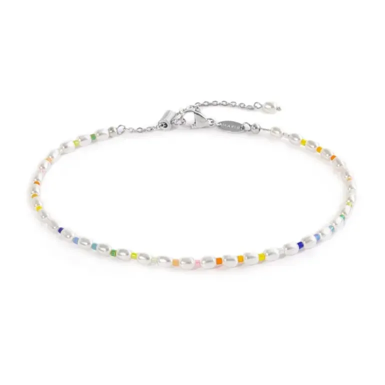Marlù - Cavigliera perle irregolari e miyuki multicolor