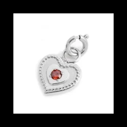 Marlù - CIONDOLO CUORE CON CRISTALLO ROSSO ACCIAIO