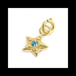 Marlù - CIONDOLO STELLA CON ZIRCONE AZZURRO PVD ORO