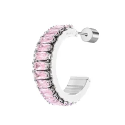 Marlù Orecchino a cerchio tennis zirconi baguette