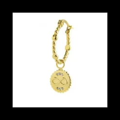 Marlù - ORECCHINO A CERCHIO CON PENDENTE INFINITO CRISTALLI BIANCHI PVD ORO