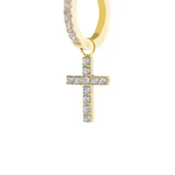 Marlù Orecchino a cerchio con zirconi con croce pendente con zirconi