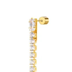 Marlù Orecchino a lobo catena tennis con zirconi baguette