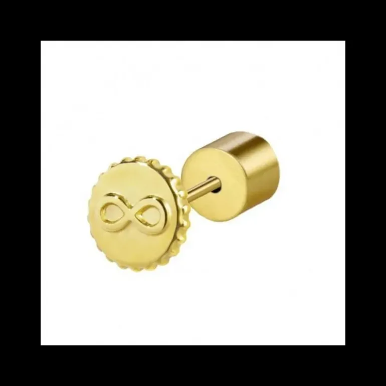 Marlù - ORECCHINO A LOBO CON SIMBOLO INFINITO PVD ORO