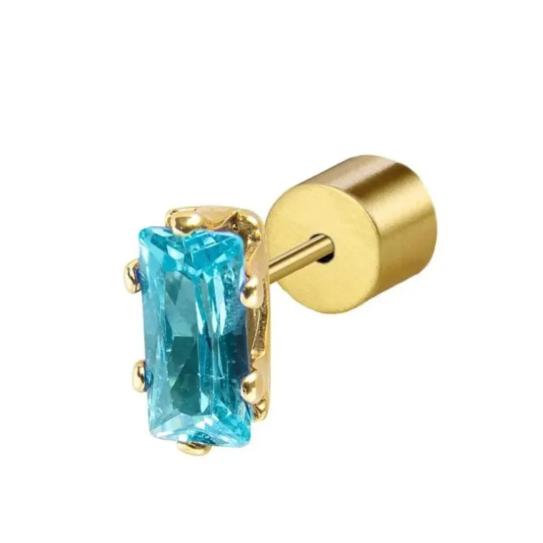 Marlù - Orecchino a lobo zircone baguette