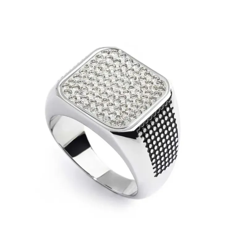 Marlù Piastrina quadrata con cristalli changy