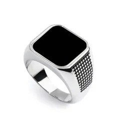 Marlù Piastrina quadrata smalto nero changy