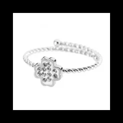 Marlù Anello con quadrifoglio e cristalli