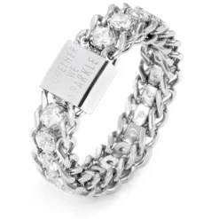 Marlù anello con tennis centrale bianco