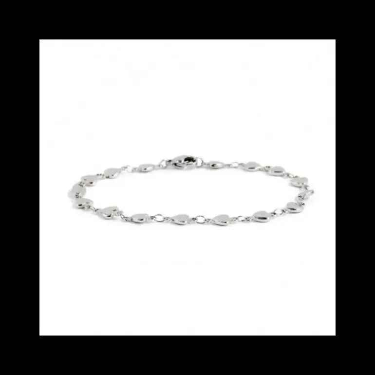 Marlù- BRACCIALE ACCIAIO CATENA CUORI