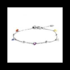 Marlù BRACCIALE ACCIAIO CON CRISTALLI COLORATI E SFERE