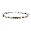 Marlù BRACCIALE ACCIAIO PIETRE OCCHIO DI TIGRE ELEMENTI EMATITE