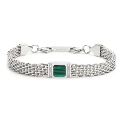 Marlù Bracciale con pietra centrale catena mesh