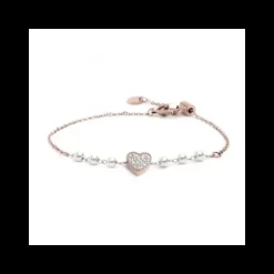 Marlù- Bracciale Cuore Con Cristalli Pvd Rosè