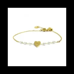 Marlù- Bracciale Cuore Con Cristalli Pvd Oro