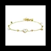 Marlù- Bracciale Cuore Madreperla Con Pendenti Ematite E Cristalli Pvd Oro