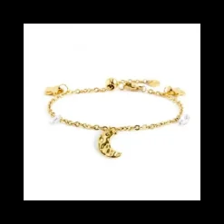 Marlù- Bracciale Lune Selle Cristalli Bianchi Pvd Oro