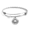 Marlù BRACCIALE RIGIDO BANGLE PENDENTE SOLE CON PERLA E CRISTALLO ACCIAIO
